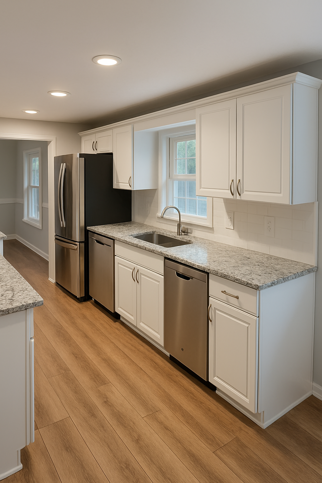 Kitchen Remodel with Custom Cabinetry and Flooring Install